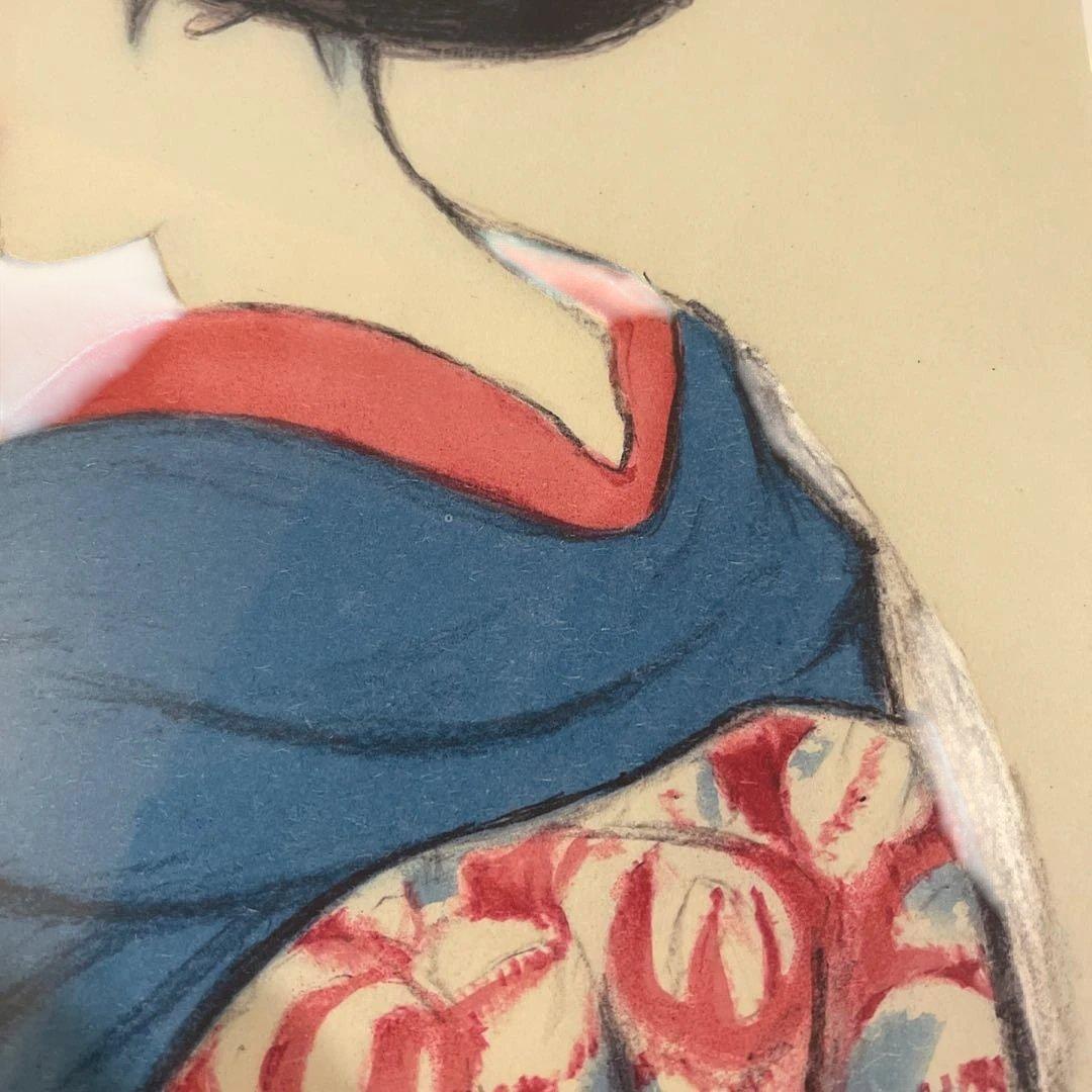 竹久夢二 「舞姫」 額の外寸570ｘ460mm 複製画 日本画 228/300