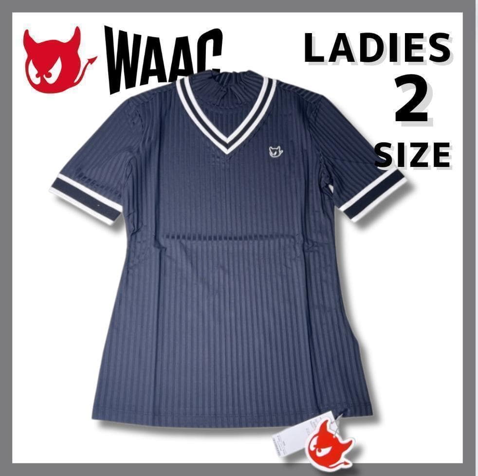 韓国ゴルフブランド　WAAC 韓国インポート　五部袖　トップス ブラック