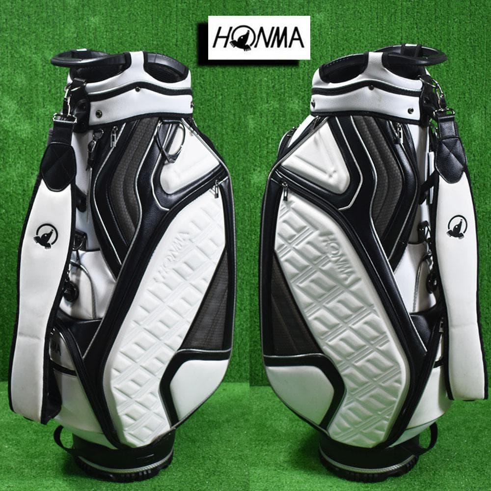 Shinnya HONMA GOLF キャディバッグ9型【黒×白】美品！