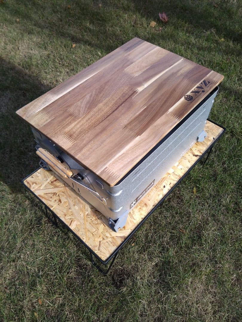 スノーピーク　シェルフコンテナ25用　スライドテーブル天板　ハンドメイド①