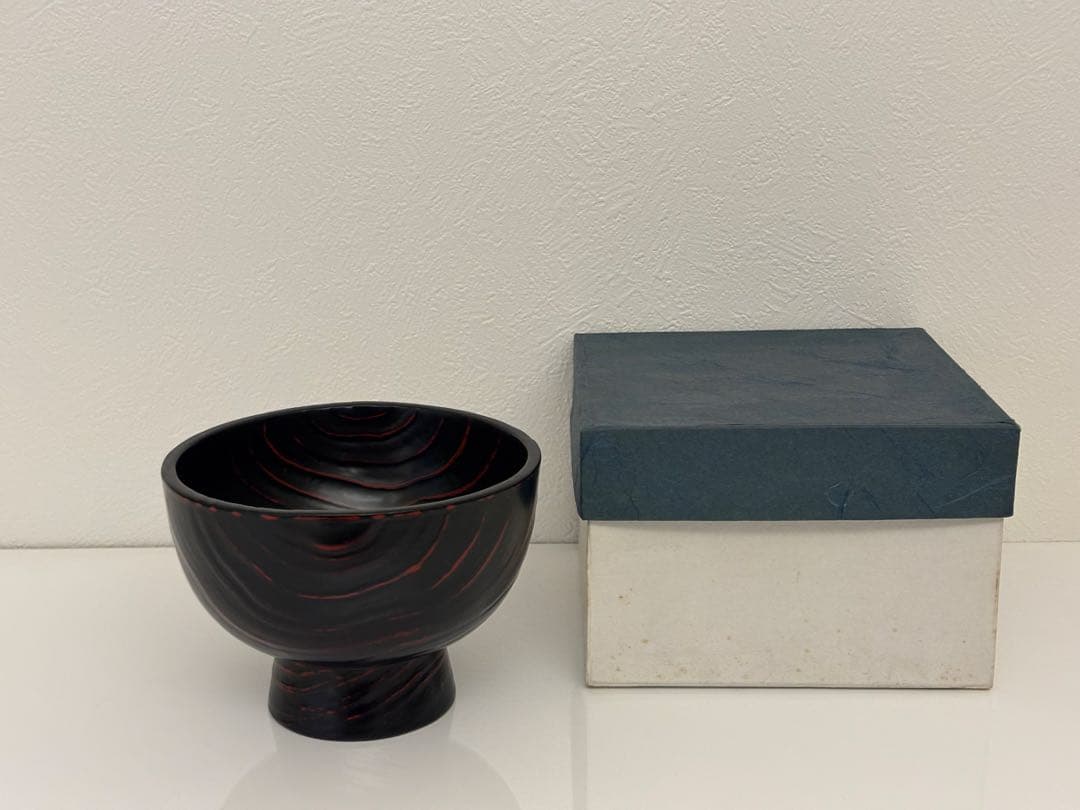 合鹿椀　紙箱付き　　輪島塗　角偉三郎？