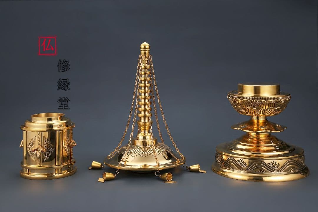 【修縁堂】トランペット舎利が舎利塔に入る 壇上丸塔 vajra 密教法具古美術品