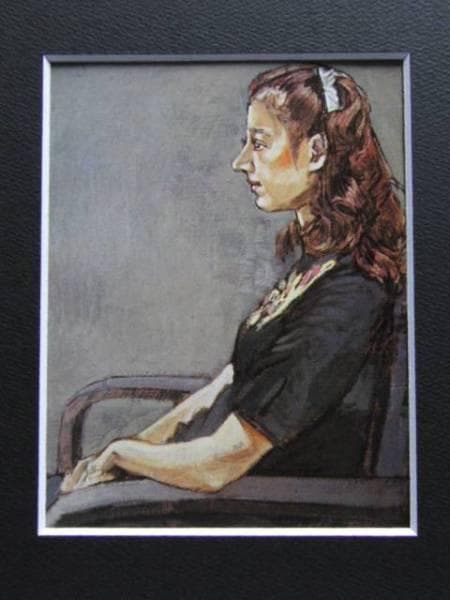 張替　真宏、横向きの少女、希少な画集より、新品高級額装付、版上サイン入り