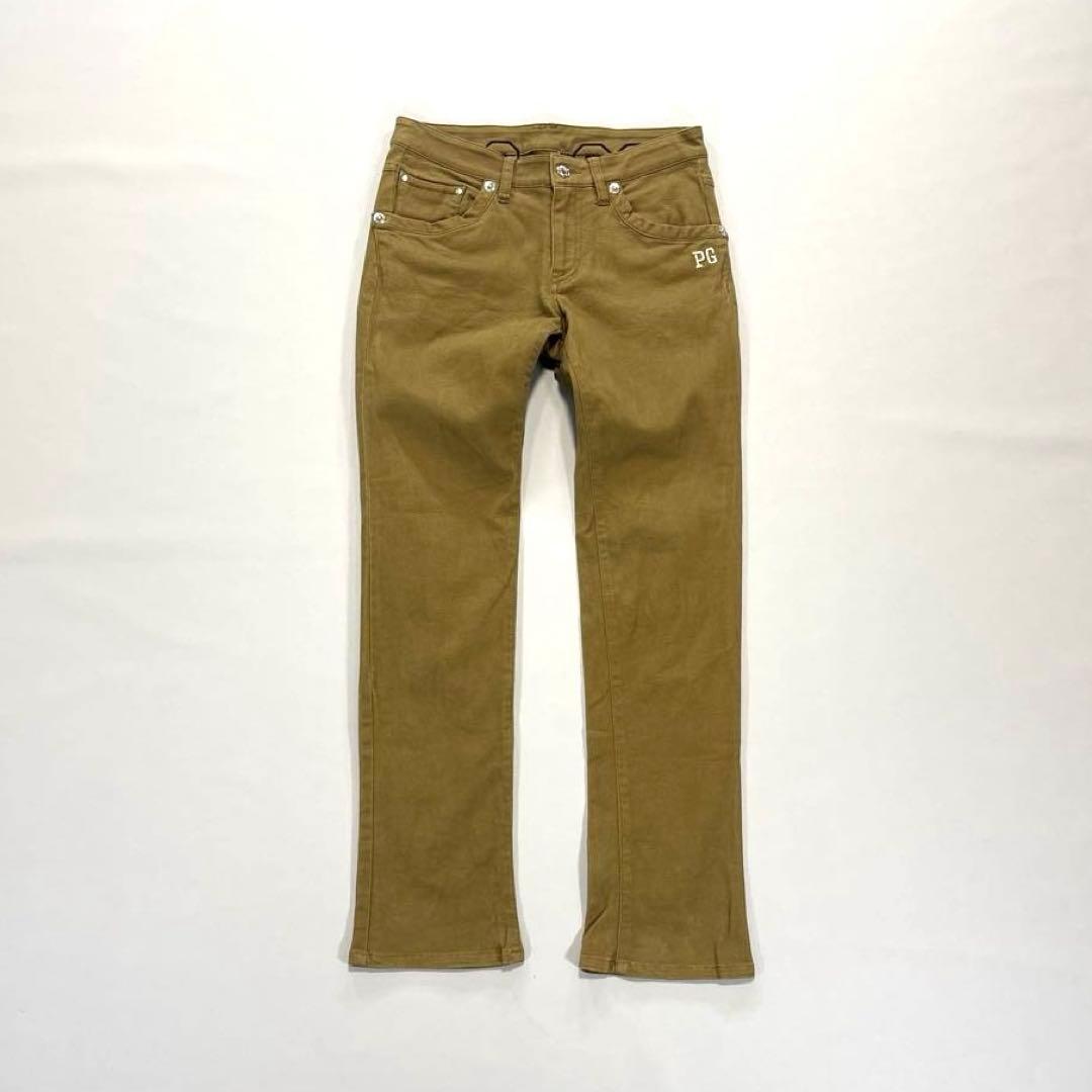 パーリーゲイツ　0/S ロングパンツ　バックロゴ　刺繍　カーキ　オールシーズン