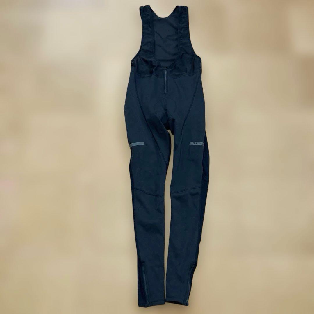 【美品】シマノSHIMANOビブパンツサイクルウェアサイクリングパンツLメンズ黒
