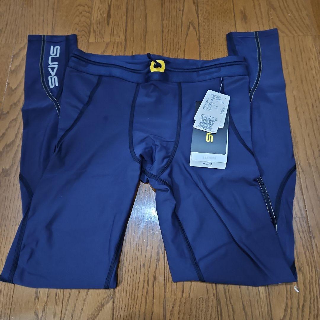 SKINS SERIES-3 メンズロングタイツ L(48) ネイビー