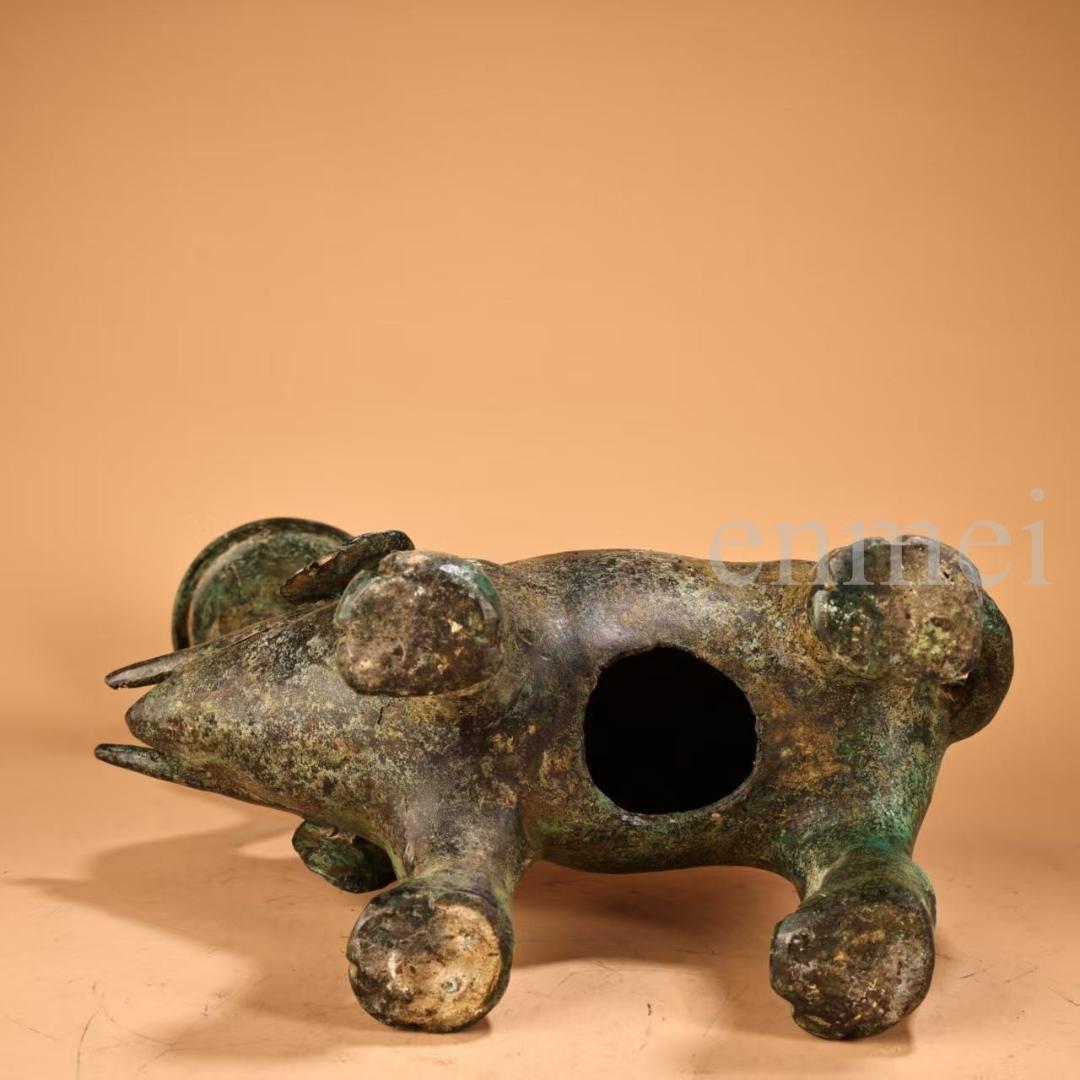 中国古美術・珍品旧藏・青銅製象形燭台・油灯・風水開運・ 仏教美術・青銅器・置物