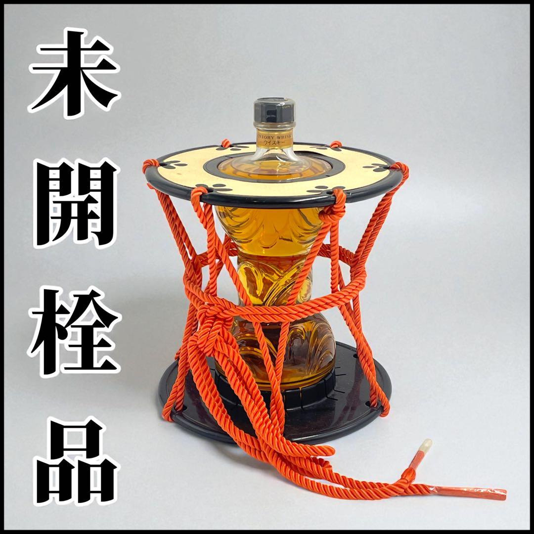 【未開栓 】希少サントリーピュアモルトウヰスキー木桶仕込/直火蒸留/鼓型ボトル