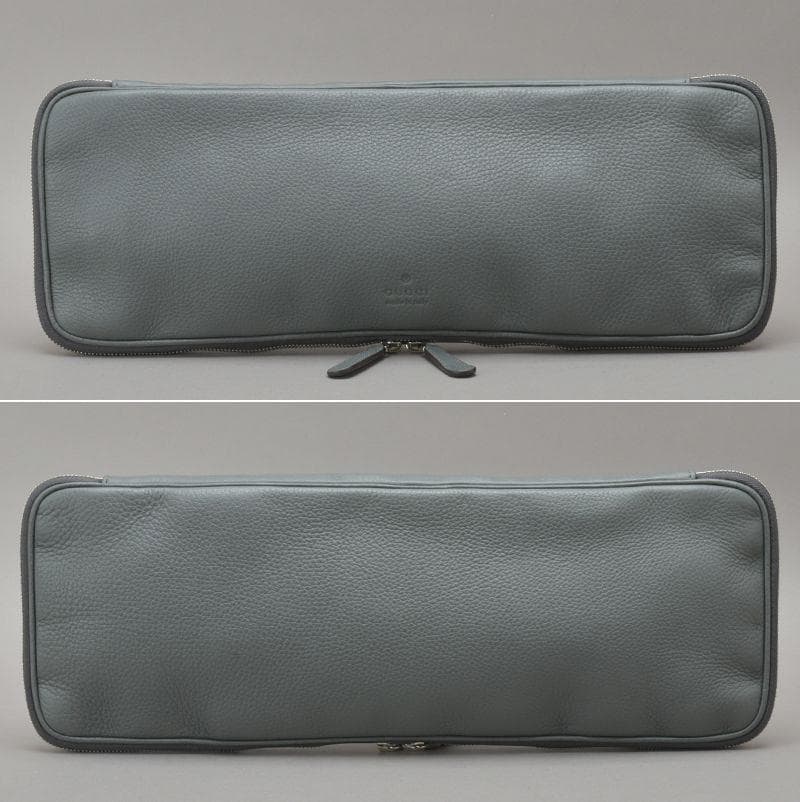 未使用同様◇GUCCI グッチ ネクタイケース マルチケース レザー グレー