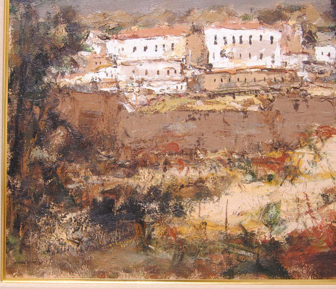 友成晴雄 Ｆ10 肉筆 風景画 「 野中の家 」 油絵 油彩画