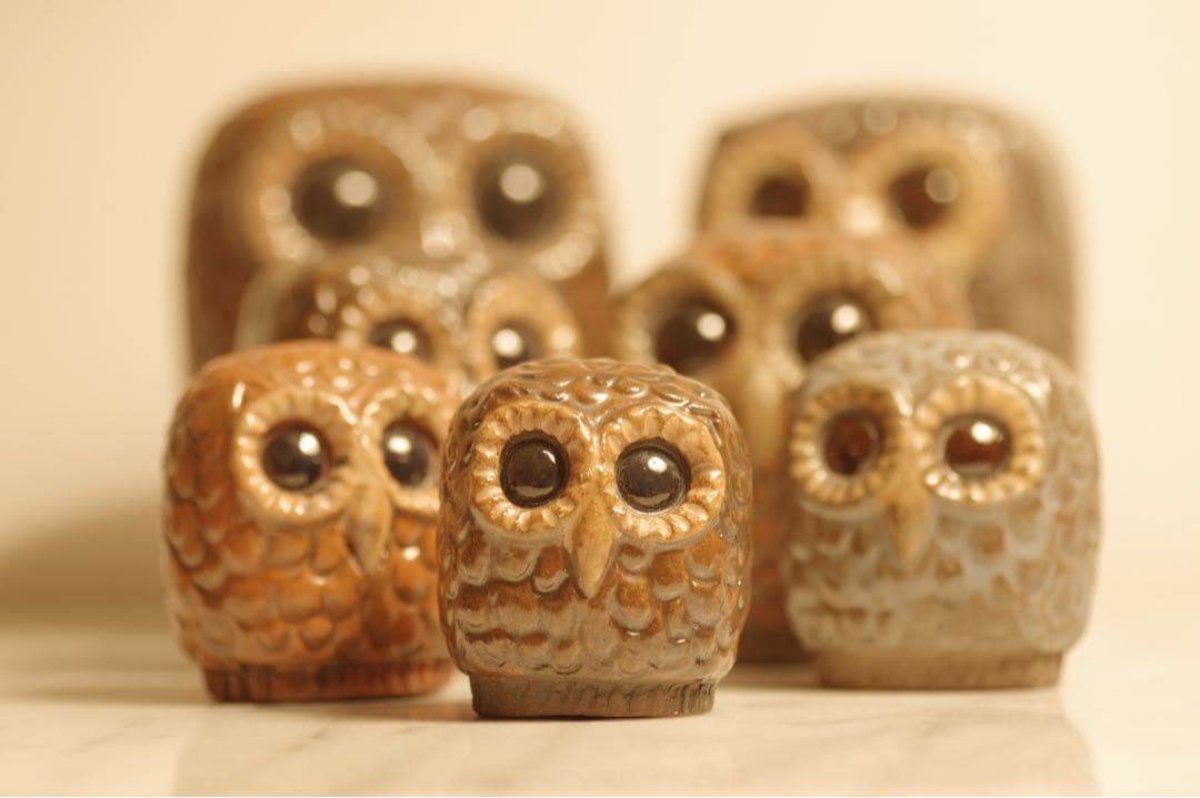 幸せを呼ぶ　ふくろう Lars Bergsten ラース・バーグステン 梟　6羽