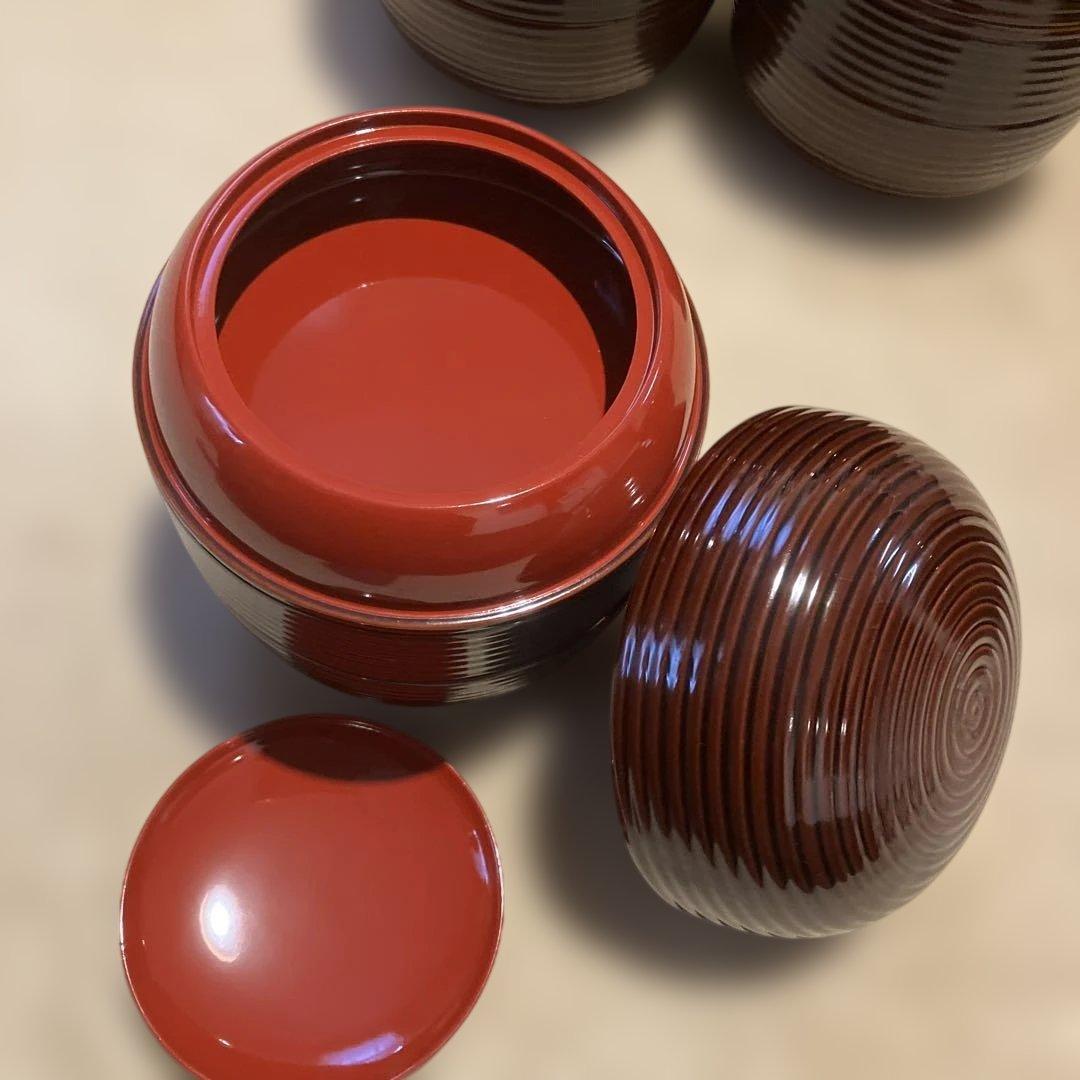 信玄弁当　留塗　懐石道具　三段弁当　６客