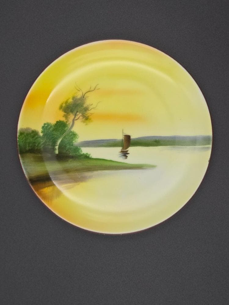 オールド・ノリタケ　絵皿　風景画