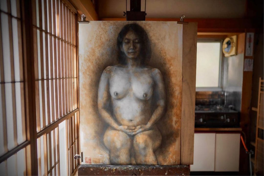 鉛筆画　縄文イブ　裸婦素描