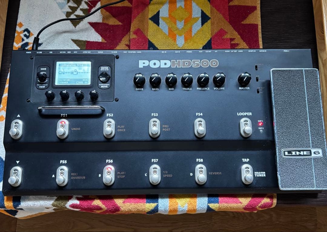 LINE 6 POD HD500 ギターエフェクター　エフェクターボード付