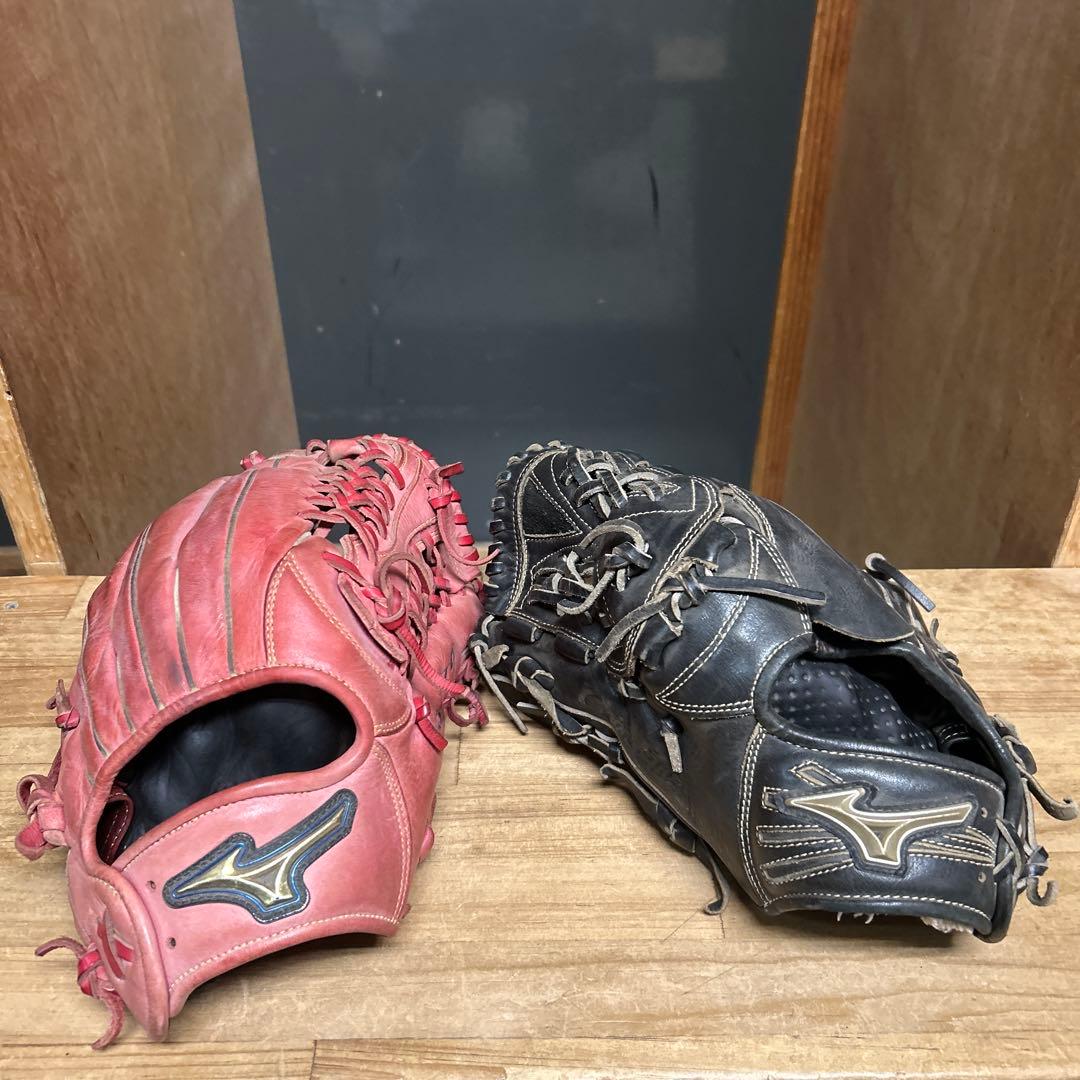 ミズノ 軟式グローブ セレクトナイン赤　グローバルエリート黒　バラ売り可能
