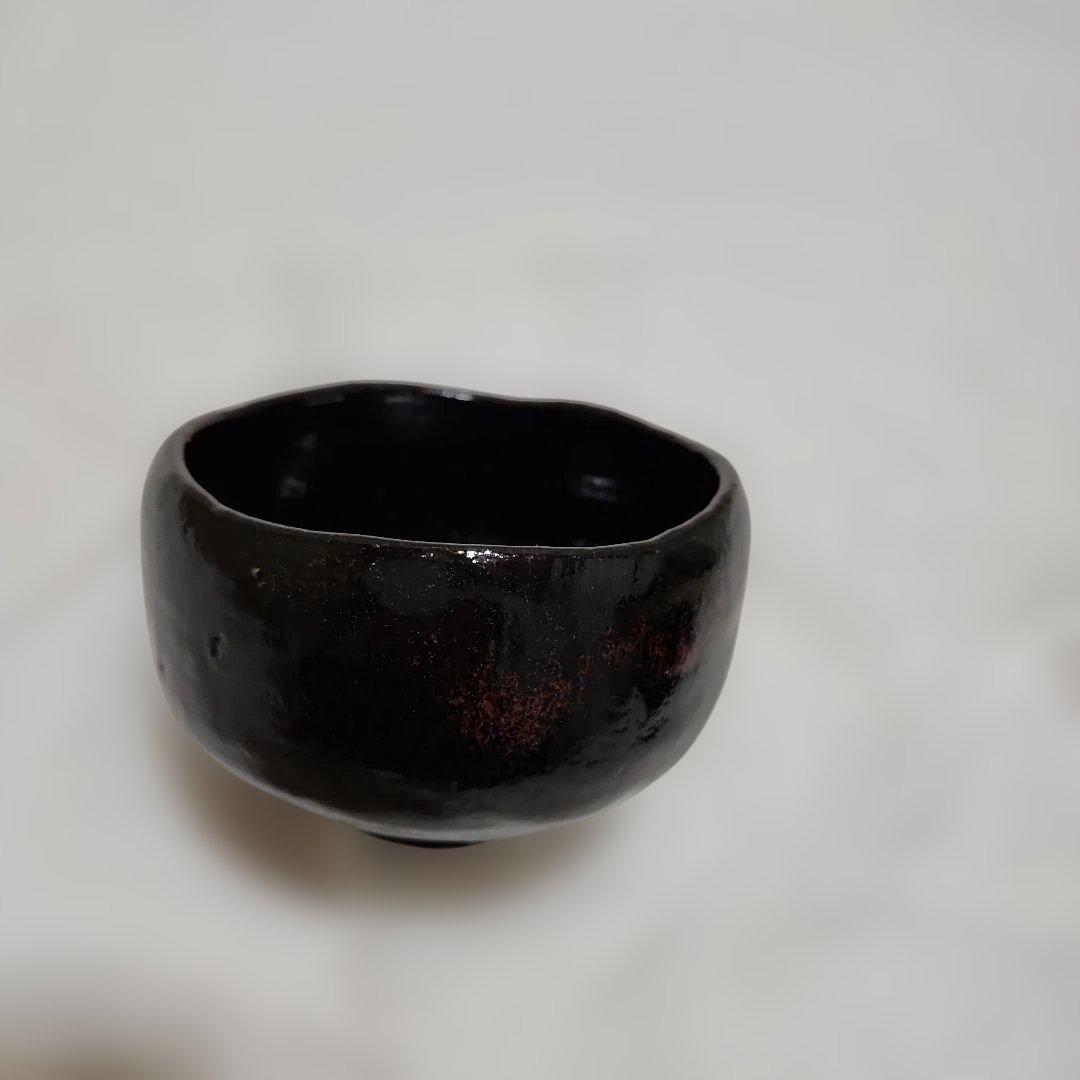 黒楽茶碗　楽了入印