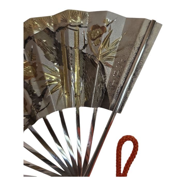 純銀 武比古作 扇子 工芸品
