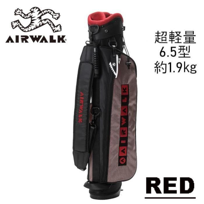 新品 AIRWALK エアーウォーク スタンドキャディバッグ フード付き RED