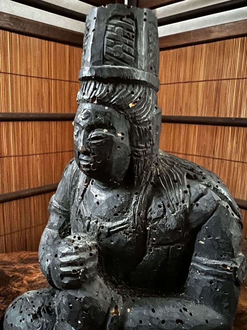 仏教美術 在銘 木製 一刀彫り 時代 大日如来像 仏像