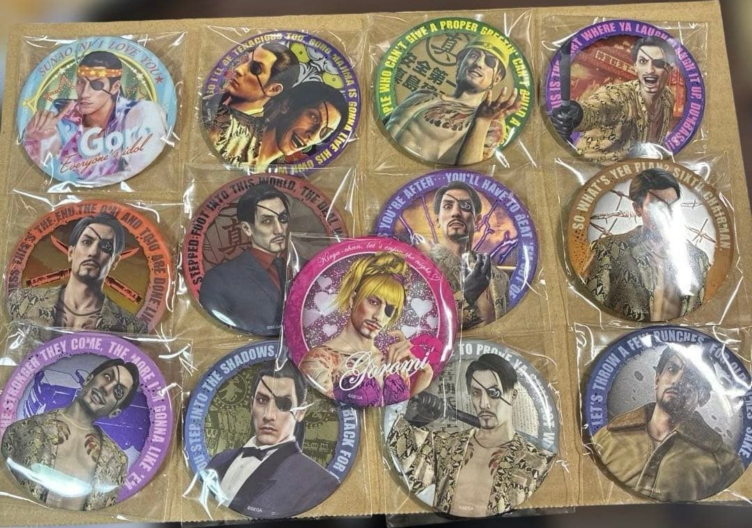 SEGAラッキーくじ　龍が如く　缶バッチ　コンプ　真島吾朗　F賞