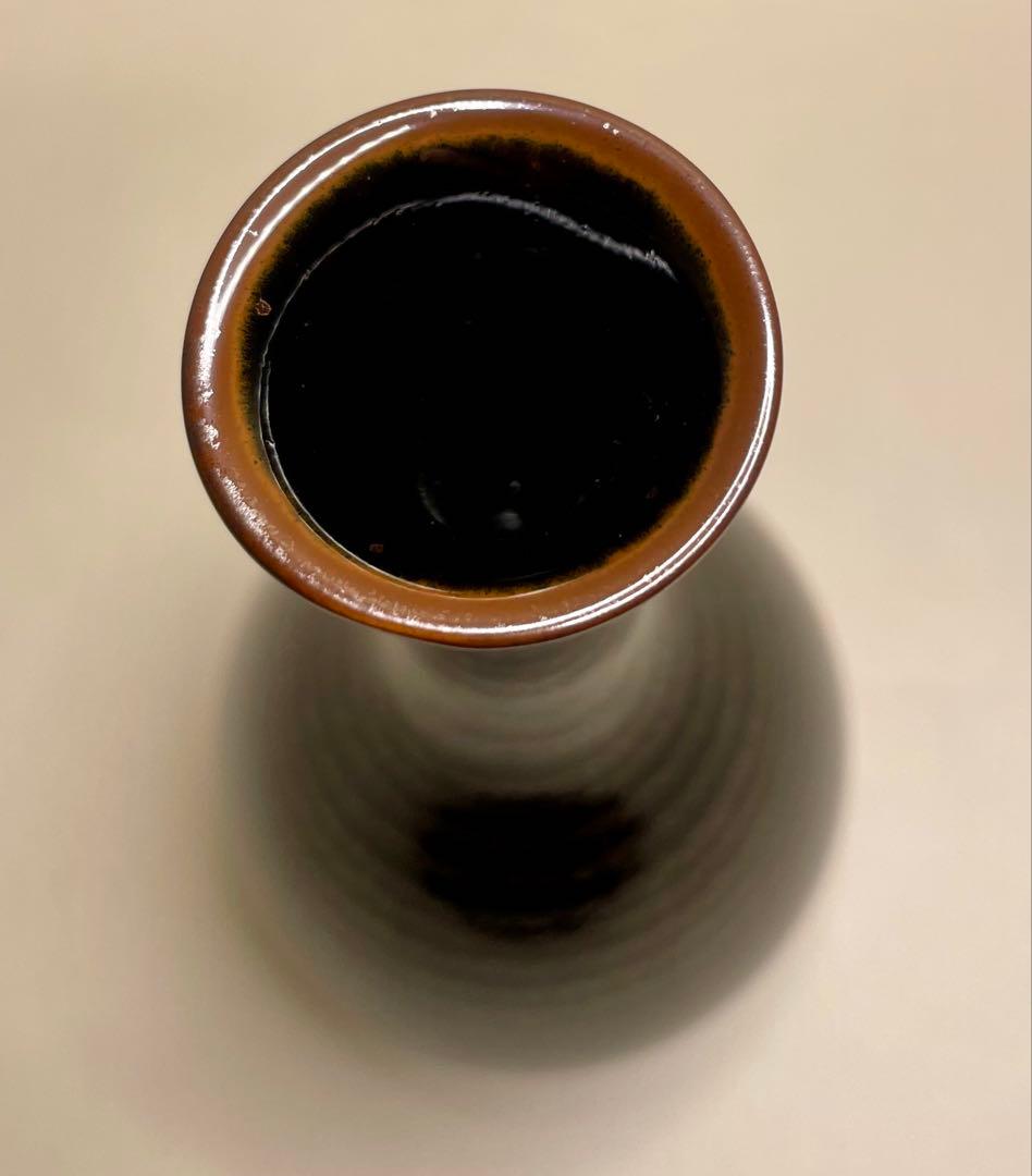 【新品　未使用】　青木龍山　天目渚　鶴首花瓶(小)