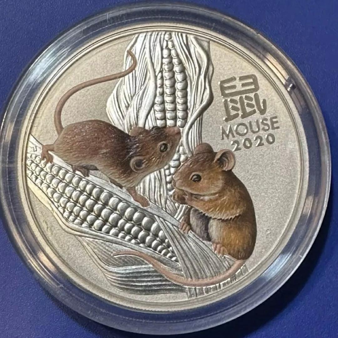 2020年オーストラリア　ネズミカラー銀貨　カプセル付き