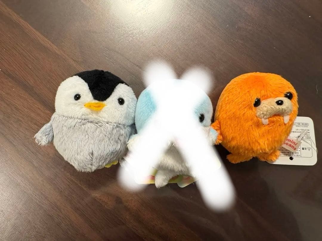 ミニビーンズ　アザラシ×9・ペンギン・セイウチぬいぐるみとサンタ帽子セット