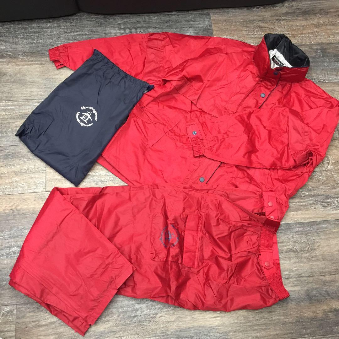 断捨離！新品未使用 マンシング ゴルフレインウェアー セットレディース 赤 L