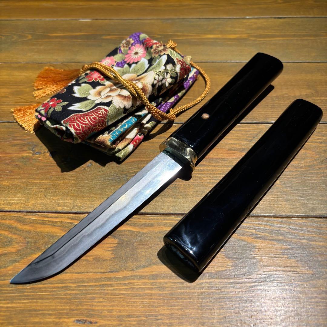 日本刀残欠クラフトナイフNo.62 最上大業物 長曽祢虎徹興里 切先 黒鞘