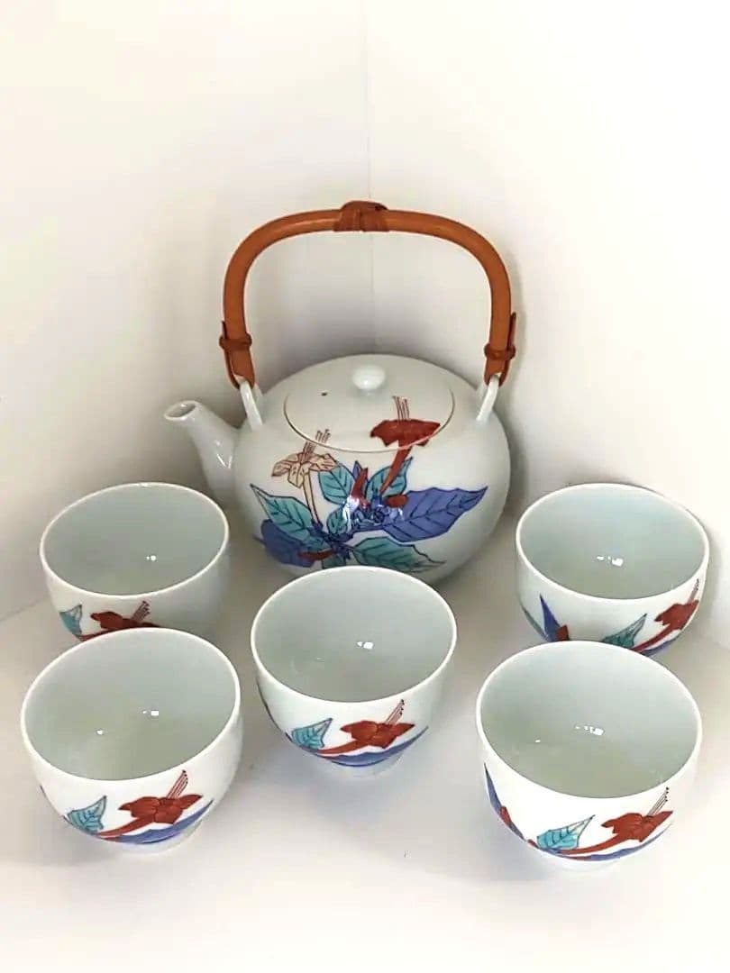 今泉今右衛門  茶器セット 急須 煎茶碗 5客 高級 煎茶道具 有田焼 陶磁器