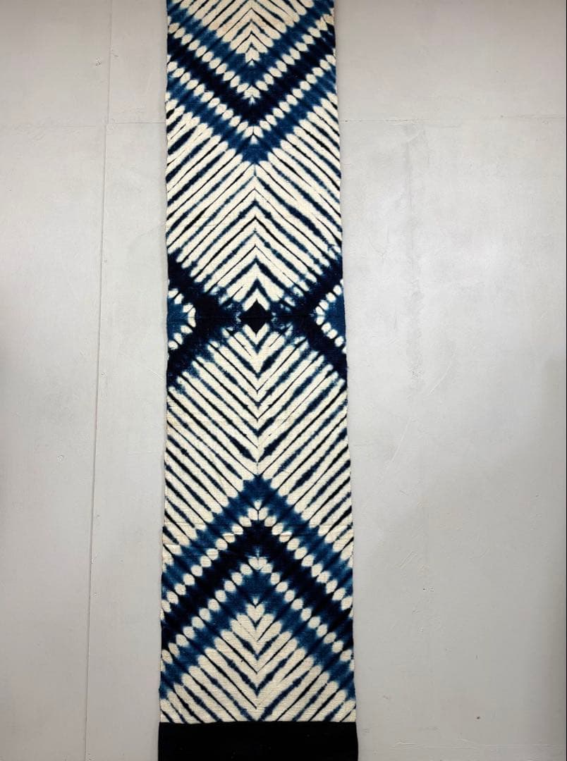 N6「片野絞り」民藝 藍染絞り職人 片野かほり 藍染絞り布 タペストリー