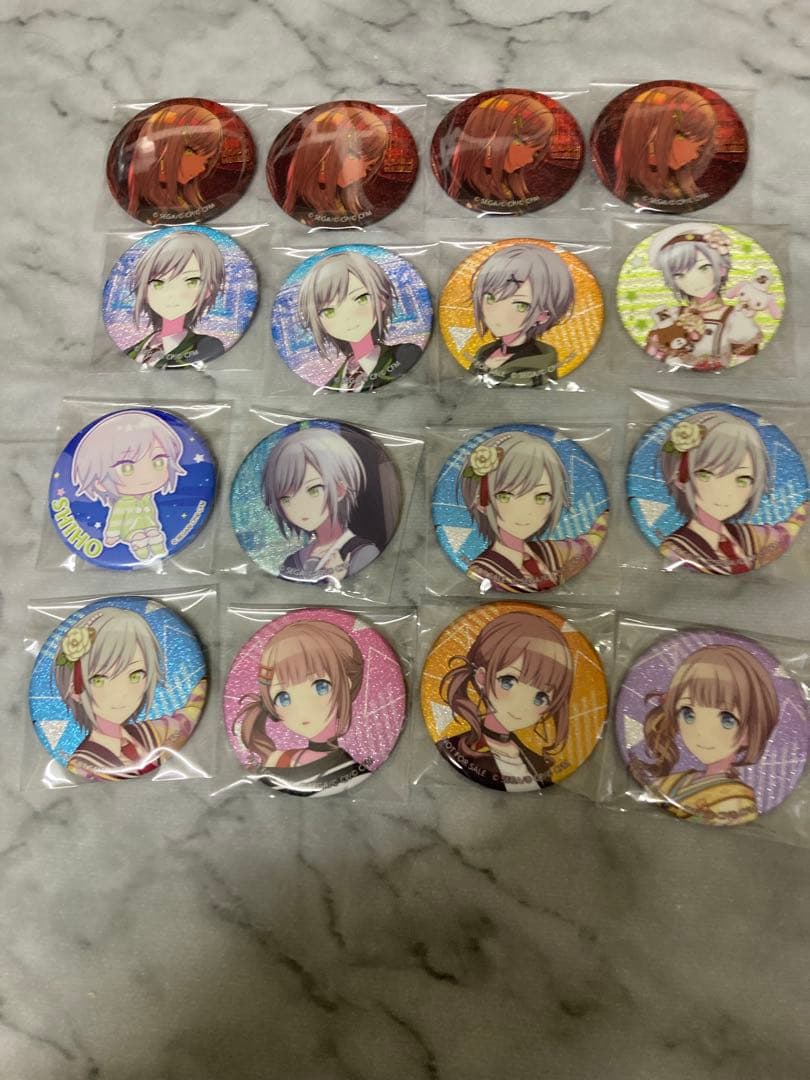 プロセカ　グリッター缶バッジ　日野森志歩　望月穂波