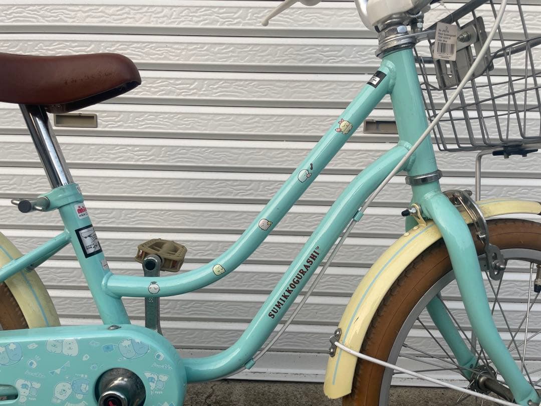 やまもん様限定、最終値下げ、すみっこぐらし子供用自転車 ミントグリーン