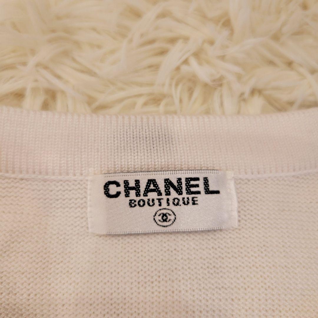 CHANEL　シャネル　ココマーク　刺繍　ニット　長袖　トレーナー　ホワイト