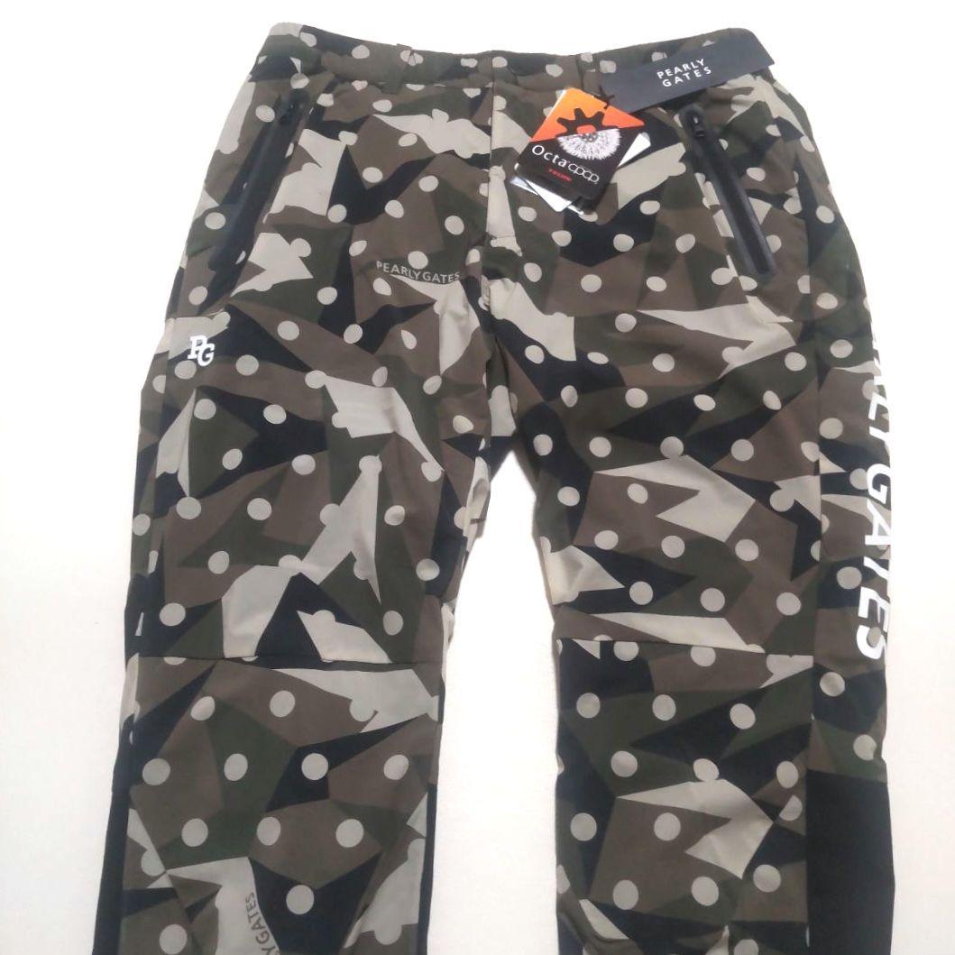 パーリーゲイツ OCTA裏フリース カモ ドット柄 ストレッチ パンツ PGロゴ