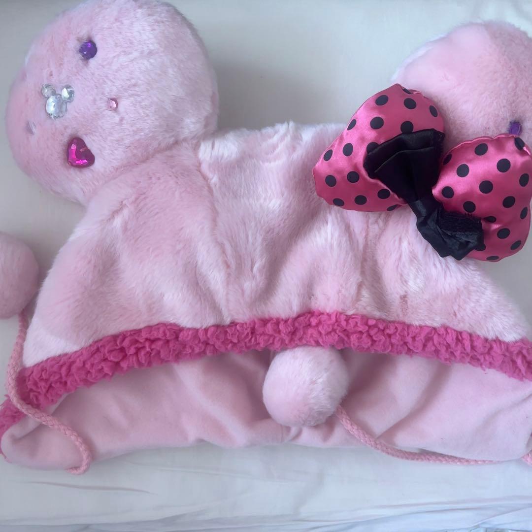 ディズニー　ファンキャップ　ミニー　ピンク　リボン