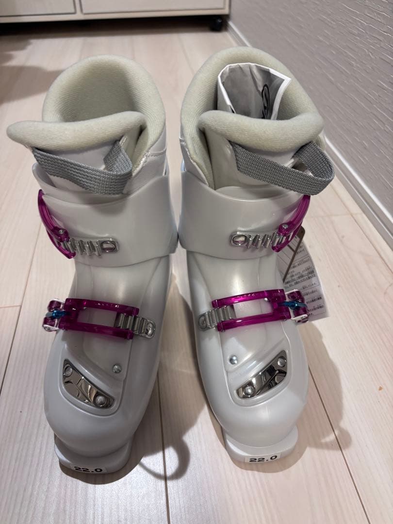 子ども用スキー靴 ホワイト/ピンク22.0新品未使用