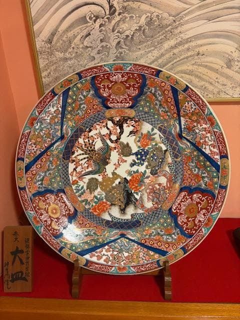 神右衛門　染錦　古伊万里絵　三尺　特大　大皿