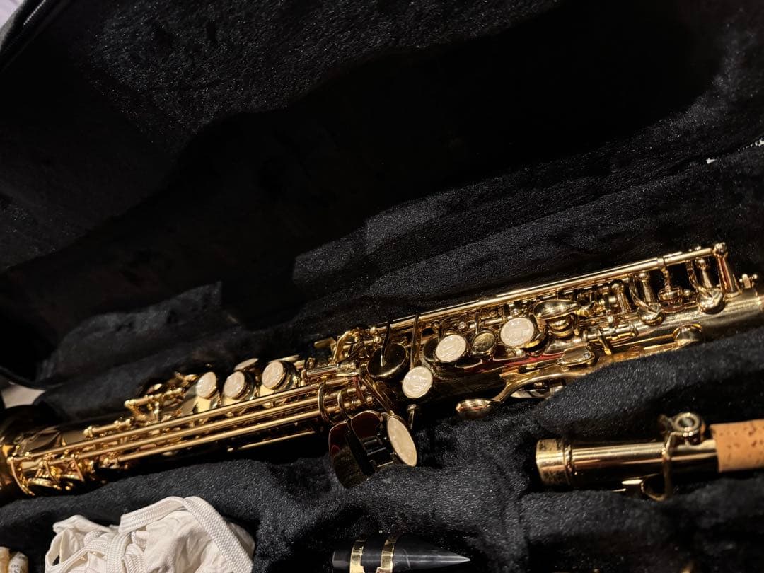 ゴールド ソプラノサックス マウスピース付き