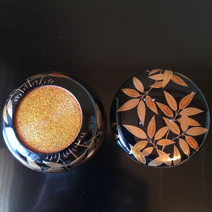 茶道　平棗　笹露蒔絵　加賀山中塗