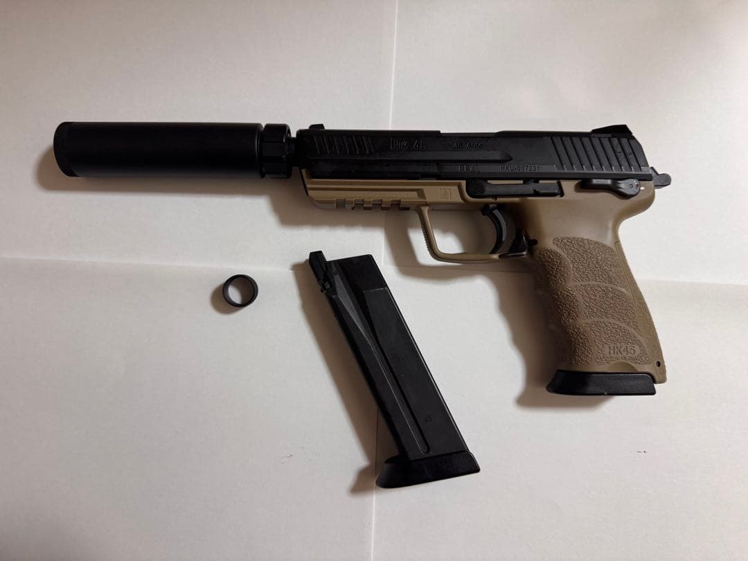 【ta出品】東京マルイ HK45 タンカラー サイレンサー付き