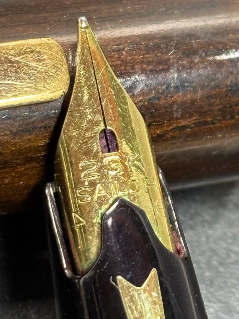 セーラー万年筆 黒檀 23K 希少アンティーク 世界の銘木シリーズ sailor