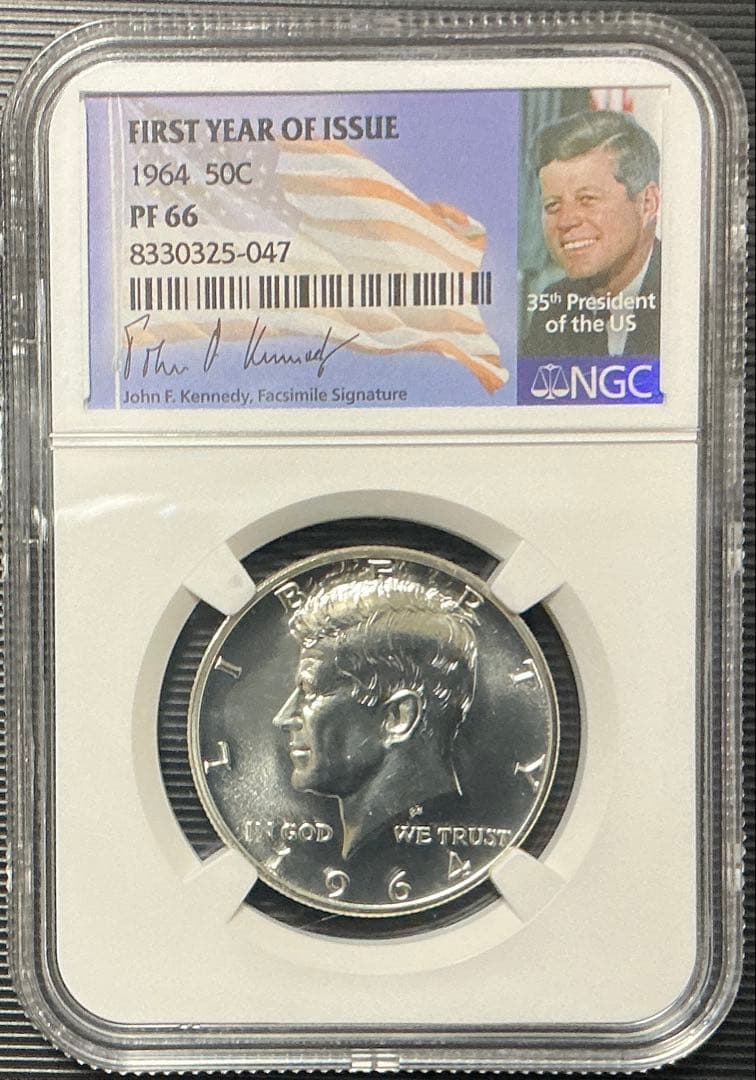【本物保証】NGC鑑定 1964年 アメリカ ケネディ ハーフダラー PF66