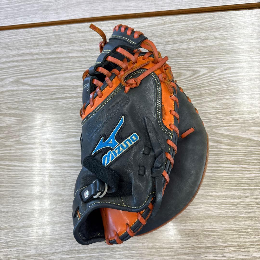 Mizuno 軟式キャッチヤーミット BuwLeague黒/オレンジ