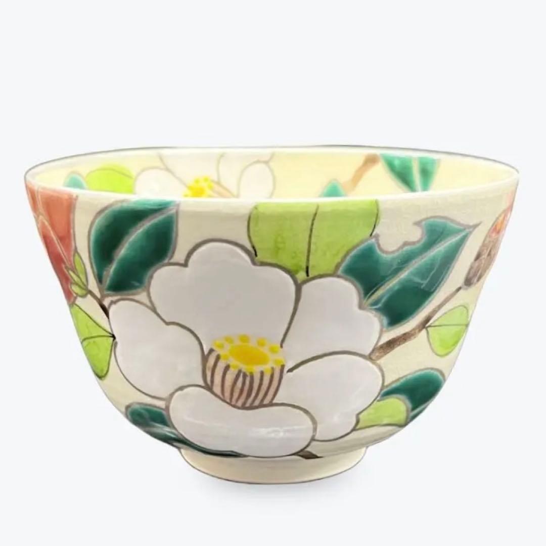 茶碗　紅白椿　抹茶茶碗　抹茶碗