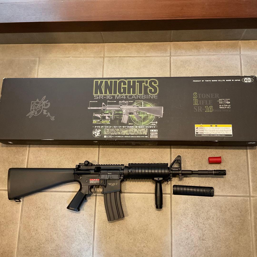 美品93m/s東京マルイ純正電動ガンナイツM4SR-16＋300連MGメンテ済