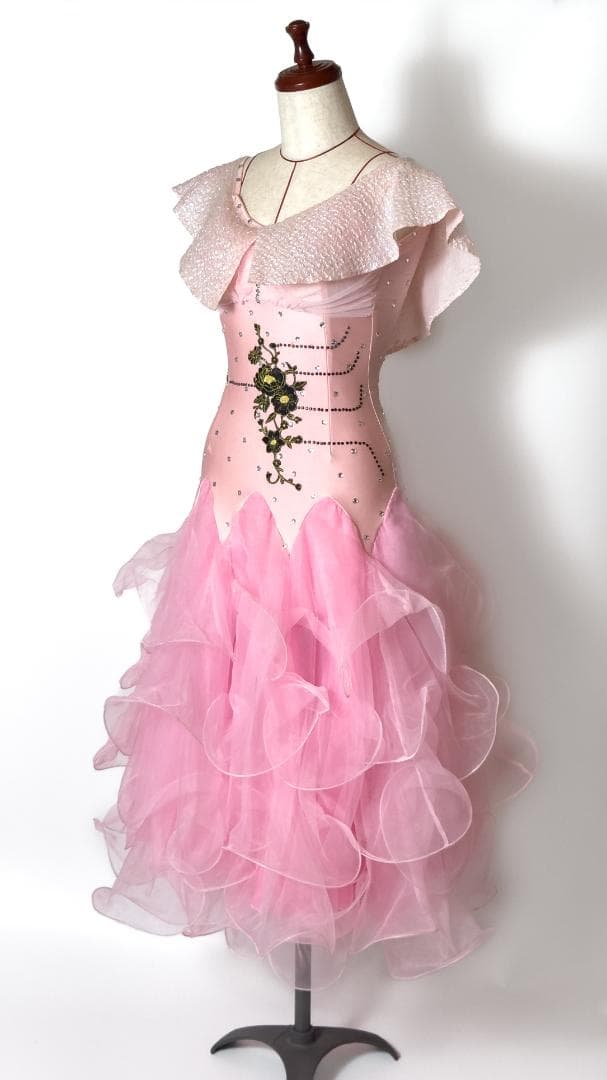 社交ダンス スタンダードドレス ピンク