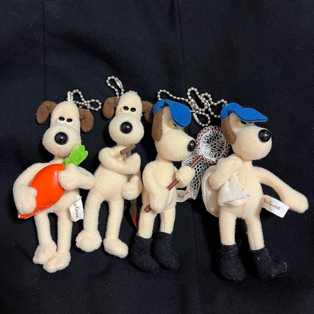 ▲汚れなどあり▲ウォレスとグルミット マスコット キーホルダー