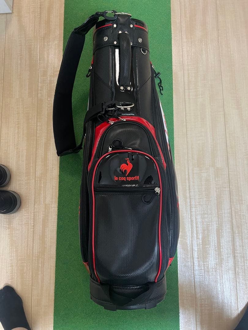 le coq sportif ゴルフバッグ 黒赤